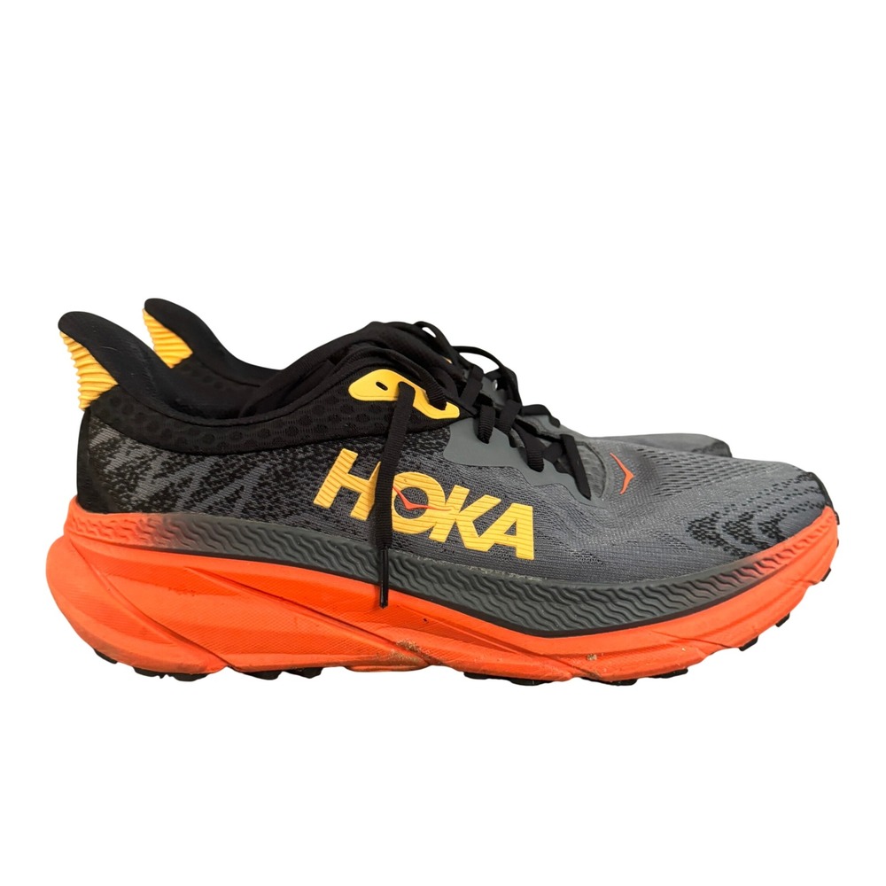 Hoka Challenger ATR 7 Mens Trail Running Shoes Grey Orange Yellow Sneaker 11.5